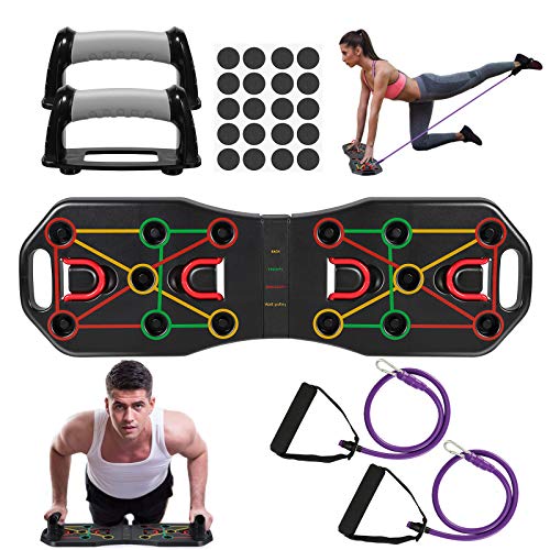Fostoy Push Up Rack Board, 9 en 1 Push Up Tablero Plegable y Multifuncional Equipo de Fitness con Bandas de Resistencia para Hombres Mujeres Entrenamiento Muscular Gimnasio Hogar Fostoy Push Up Rack Board, 9 en 1 Push Up Tablero Plegable y Multifuncional Equipo de Fitness con Bandas de Resistencia para Hombres Mujeres Entrenamiento Muscular Gimnasio Hogar
