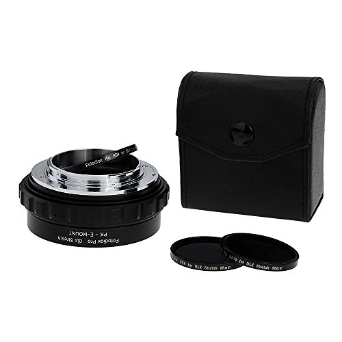 Fotodiox DLX Montaje elástico – Adaptador de Montura Pentax K (PK) Lente para Sony Alpha E-Mount sin Espejo Cuerpo de cámara réflex con helicoide de Enfoque Macro y magnético de filtros