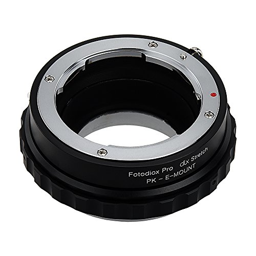 Fotodiox DLX Montaje elástico – Adaptador de Montura Pentax K (PK) Lente para Sony Alpha E-Mount sin Espejo Cuerpo de cámara réflex con helicoide de Enfoque Macro y magnético de filtros