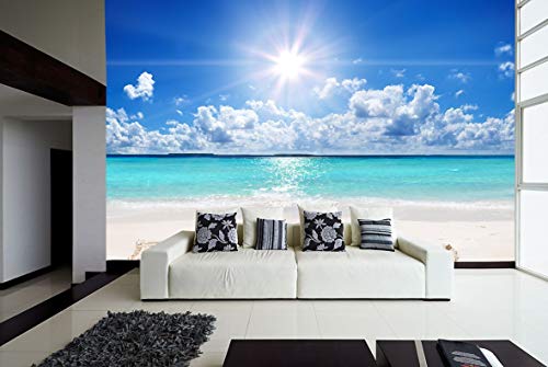 Fotomural Vinilo para Pared Playa Relax | Fotomural para Paredes | Mural | Vinilo Decorativo | Varias Medidas 200 x 150 cm | Decoración comedores, Salones, Habitaciones.