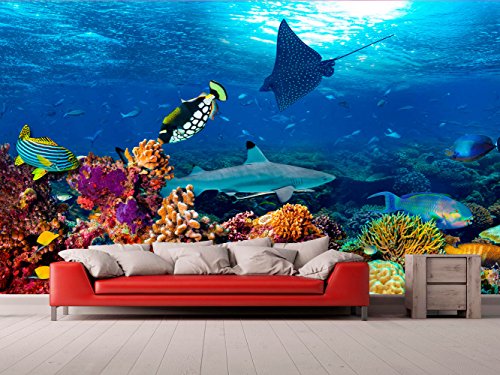 Fotomural Vinilo Pared Especies Fondo Marino | Fotomural para Paredes | Mural | Vinilo Decorativo | Varias Medidas 200 x 150 cm | Decoración comedores, Salones, Habitaciones. Fotomural Vinilo Pared Especies Fondo Marino | Fotomural para Paredes | Mural | Vinilo Decorativo | Varias Medidas 200 x 150 cm | Decoración comedores, Salones, Habitaciones.