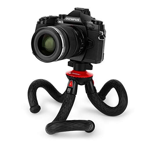 Fotopro Cámara Trípode, Flexible Tripode, Trípode Portátil con Tornillo 1/4'' para Canon, Nikon, Cámara Acción, Móvil Trípode para iPhone, Galaxy, Xiaomi con Teléfonico Pinza, Tripod