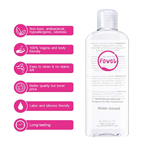 Fovel Lubricante a base de agua Lubricante Dilatador Anales 236ml Gel Sexuales a Base De Agua 100% Natural Sin Fragancia Efecto Larga Duración