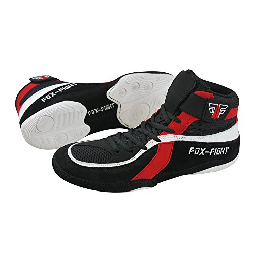 FOX-FIGHT - Zapatillas de lucha libre de Piel para hombre, color Negro, talla 42 FOX-FIGHT - Zapatillas de lucha libre de Piel para hombre, color Negro, talla 42