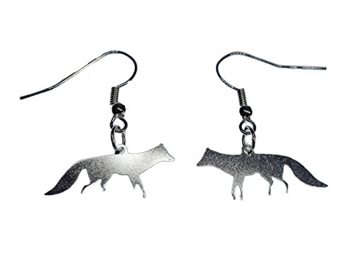 Fox Pendientes Miniblings zorros corriendo plata silueta sombra