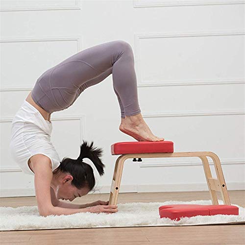 FQCD Yoga Postura sobre la Cabeza del Soporte del Banco de Yoga Hombro invertido heces con Madera y el Pino Trainer aliviar la Fatiga y Construir Cuerpo invertido Equilibrio Ejercicio, Gimnasio