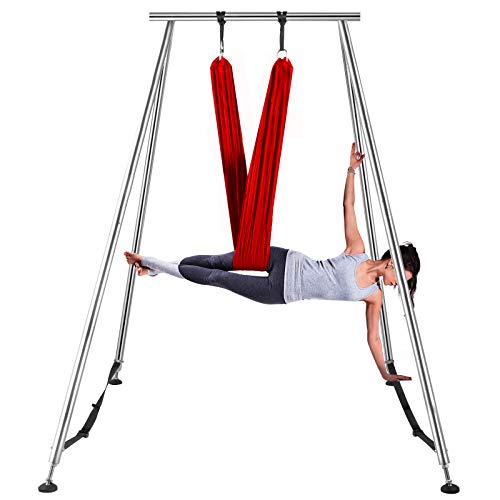 Frantools Columpio de Yoga Hamaca de Yoga/Yoga Aéreo Columpio de Yoga Aéreo Swing Sling Inversión para Pilates con Cinturones Elásticos de Yoga 6m Color Vino