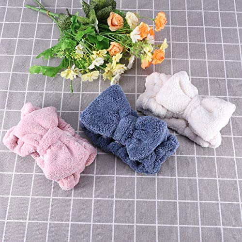 Frcolor bowknot pelo bandas elásticas coral felpa maquillaje cara Wash ducha diadema para mujer chica 3 Unidos (azul rosa blanco) Frcolor bowknot pelo bandas elásticas coral felpa maquillaje cara Wash ducha diadema para mujer chica 3 Unidos (azul rosa blanco)