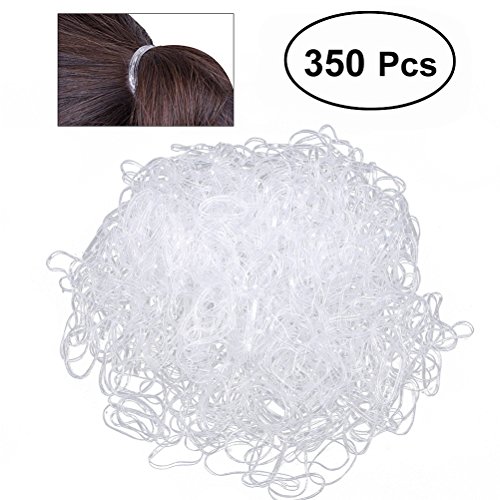 Frcolor Cintas elásticas para el cabello Bandas de goma para el cabello para niñas Peinado, 350 piezas (transparente)