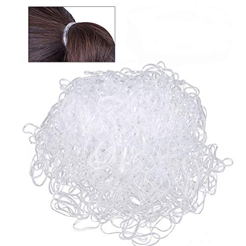 Frcolor Cintas elásticas para el cabello Bandas de goma para el cabello para niñas Peinado, 350 piezas (transparente)