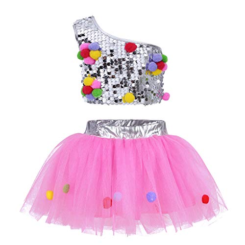 Freebily 3Pcs Vestido de Danza Ballet con Lentejuelas para Escenario Vestuario de Espectáculo con Un Top Brillo+Tutú Falda Niñas 2-10 Años Silver&Pink 5-6 Años Freebily 3Pcs Vestido de Danza Ballet con Lentejuelas para Escenario Vestuario de Espectáculo con Un Top Brillo+Tutú Falda Niñas 2-10 Años Silver&Pink 5-6 Años