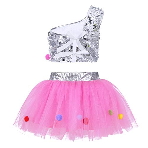 Freebily 3Pcs Vestido de Danza Ballet con Lentejuelas para Escenario Vestuario de Espectáculo con Un Top Brillo+Tutú Falda Niñas 2-10 Años Silver&Pink 5-6 Años Freebily 3Pcs Vestido de Danza Ballet con Lentejuelas para Escenario Vestuario de Espectáculo con Un Top Brillo+Tutú Falda Niñas 2-10 Años Silver&Pink 5-6 Años
