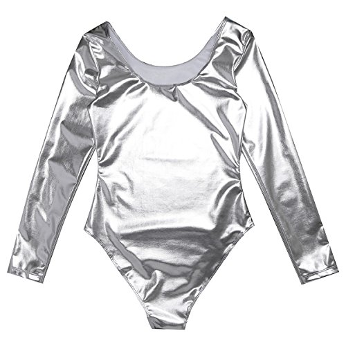 Freebily Body Maillot Clásico de Danza Ballet Gimnasia para Mujer Chica Charol Estirable Invierno Otoño Plateado S Freebily Body Maillot Clásico de Danza Ballet Gimnasia para Mujer Chica Charol Estirable Invierno Otoño Plateado S