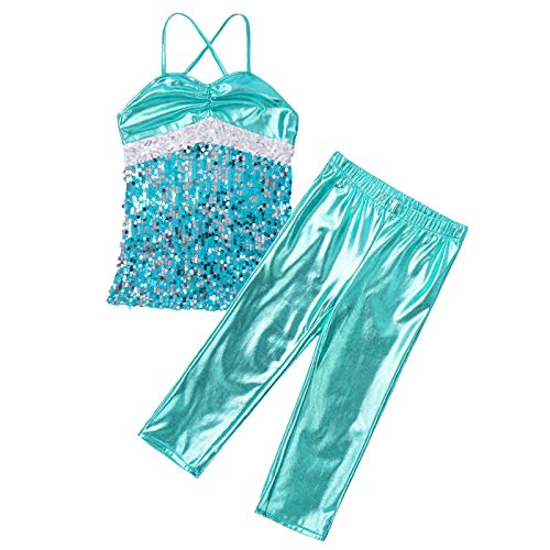 Freebily Conjuntos Ropa para Danza Jazz Moderno Traje Hip Hop Camiseta Tirantes + Leggings Traje Lentejuelas Actuación Azul 7-8 años Freebily Conjuntos Ropa para Danza Jazz Moderno Traje Hip Hop Camiseta Tirantes + Leggings Traje Lentejuelas Actuación Azul 7-8 años