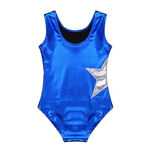 Freebily Leotardo Jumpsuit Una Pieza para Danza Gimnasia Niñas Chicas Maillots Brillantes con Estampado Estrellas Infántil Azul 2-3 Años