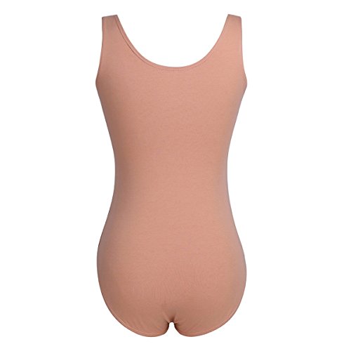 Freebily Maillot Clásico de Danza Ballet Gimnasia para Mujer Chica Leotardo Body Algodón Confortable Permeable al Aire Carne S