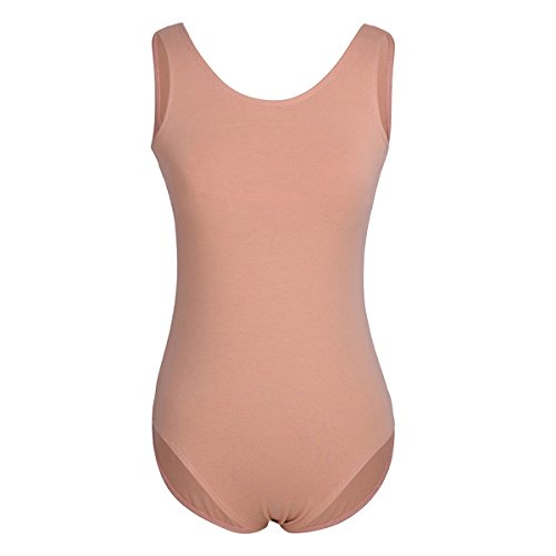 Freebily Maillot Clásico de Danza Ballet Gimnasia para Mujer Chica Leotardo Body Algodón Confortable Permeable al Aire Carne S