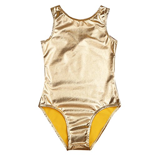 Freebily Maillot Clásico de Danza Ballet Gimnasia para Niña Chica Leotardo Body Mono de Ballet Sauve Dorado 4 Años