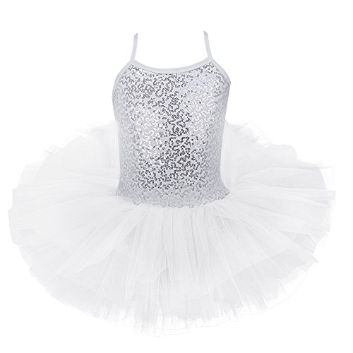 Freebily Maillot de Ballet Danza Vestido Algodón con Lentejuelas para Niña (2-12 años) Tutú Infantil Brillante Blanco A 7-8 años Freebily Maillot de Ballet Danza Vestido Algodón con Lentejuelas para Niña (2-12 años) Tutú Infantil Brillante Blanco A 7-8 años