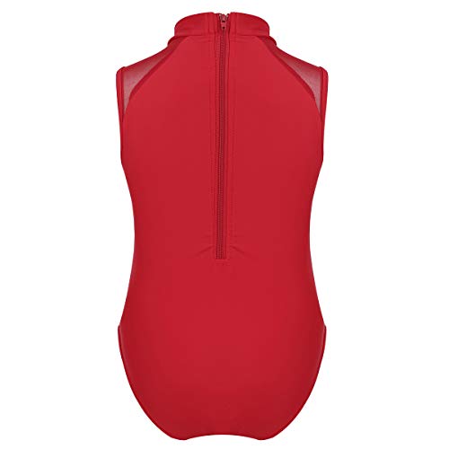 Freebily Maillot de Danza Ballet Gimnasia Leotardo Body Clásico Mallas Elástico para Niña Mayor Jumpsuit Gym Básico Niños 5-14 Años Rojo 12-14 Años