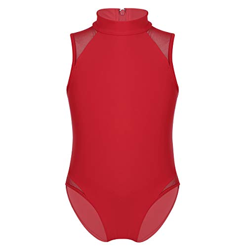 Freebily Maillot de Danza Ballet Gimnasia Leotardo Body Clásico Mallas Elástico para Niña Mayor Jumpsuit Gym Básico Niños 5-14 Años Rojo 12-14 Años