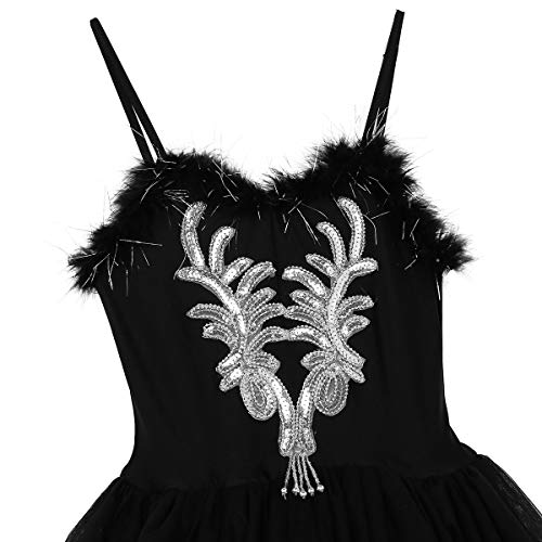 Freebily Mujer Adultas Vestido de Ballet Disfraz de Princesa Lago de Cisnes Vestido Sin Mangas de Espaguetis Lentejuelas Tutú Falda para Actuación de Danza Negro S Freebily Mujer Adultas Vestido de Ballet Disfraz de Princesa Lago de Cisnes Vestido Sin Mangas de Espaguetis Lentejuelas Tutú Falda para Actuación de Danza Negro S