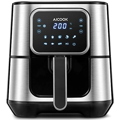 Freidora sin Aceite 5.5L 1700W, Freidora de Aire con 8 Programas, Gran LED Pantalla Superior, Función precalentamiento, Temperatura y Tiempo Ajustable, Recetas Incluidos, Regalo Ideal Freidora sin Aceite 5.5L 1700W, Freidora de Aire con 8 Programas, Gran LED Pantalla Superior, Función precalentamiento, Temperatura y Tiempo Ajustable, Recetas Incluidos, Regalo Ideal