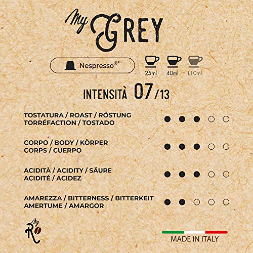 FRHOME - 100 Cápsulas de Café compatibles Compostables Nespresso sabor Café MyGrey - 100% Arabica - MyRistretto FRHOME - 100 Cápsulas de Café compatibles Compostables Nespresso sabor Café MyGrey - 100% Arabica - MyRistretto