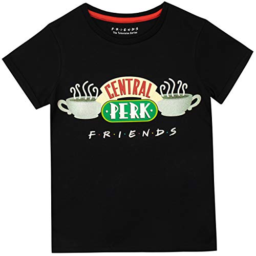 FRIENDS Pijamas de Manga Corta para niñas Central Perk Negro 13-14 Años