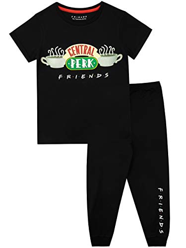 FRIENDS Pijamas de Manga Corta para niñas Central Perk Negro 13-14 Años