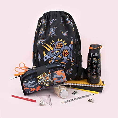 Fringoo – Bolso Tipo Tula para Niños Escuela, Bolso Tipo Tula, para Natación, o Deportes | Incluye Correas de 1.5 cm para más Comodidad – Dinosaurio Robot Fringoo – Bolso Tipo Tula para Niños Escuela, Bolso Tipo Tula, para Natación, o Deportes | Incluye Correas de 1.5 cm para más Comodidad – Dinosaurio Robot