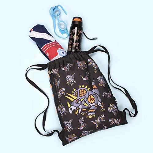 Fringoo – Bolso Tipo Tula para Niños Escuela, Bolso Tipo Tula, para Natación, o Deportes | Incluye Correas de 1.5 cm para más Comodidad – Dinosaurio Robot Fringoo – Bolso Tipo Tula para Niños Escuela, Bolso Tipo Tula, para Natación, o Deportes | Incluye Correas de 1.5 cm para más Comodidad – Dinosaurio Robot