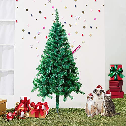 Froadp 210cm Árbol de Navidad Artificial con Soporte Estable y 750 Ramas de Simulación Tradicional para Navidad Decoración de Fiesta de Manualidades(PVC Verde)