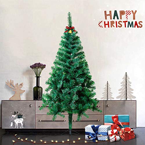 Froadp 210cm Árbol de Navidad Artificial con Soporte Estable y 750 Ramas de Simulación Tradicional para Navidad Decoración de Fiesta de Manualidades(PVC Verde)