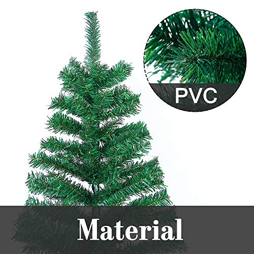 Froadp 210cm Árbol de Navidad Artificial con Soporte Estable y 750 Ramas de Simulación Tradicional para Navidad Decoración de Fiesta de Manualidades(PVC Verde)