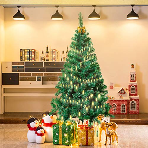 Froadp 210cm Árbol de Navidad Artificial con Soporte Estable y 750 Ramas de Simulación Tradicional para Navidad Decoración de Fiesta de Manualidades(PVC Verde)