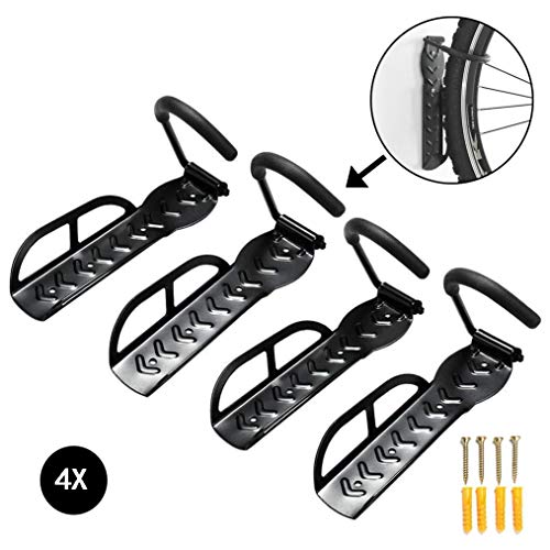 Frofine 4X Soportes de Pared para Bicicleta Gancho Bicicleta Pared Bicicletas Soporte de Montaje en Pared Ahorro de Espacio Bicicleta para 4 Bicicletas Soportes de Pared con Accesorios Frofine 4X Soportes de Pared para Bicicleta Gancho Bicicleta Pared Bicicletas Soporte de Montaje en Pared Ahorro de Espacio Bicicleta para 4 Bicicletas Soportes de Pared con Accesorios