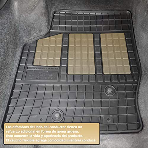 Frogum Alfombrillas Negro Coches de Goma 3-Pieza compatibile con Mercedes-Benz Sprinter I VW LT 1995-2006