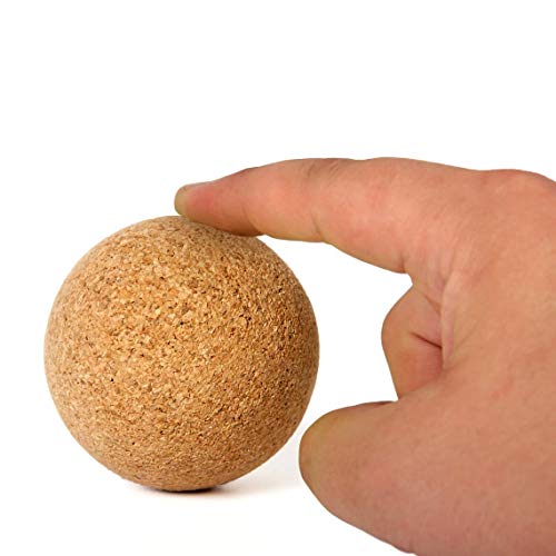 Frompt2y Pelota Bolas de Corcho 90mm [2 Unidades] Yoga Punto de Activación Masaje Rehabilitación Fisioterapia Crossfit [Corcho Natural de Portugal]