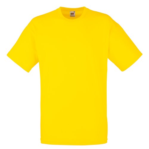 Fruit of the Loom - Camiseta Básica de Manga Corta Modelo Valueweight - Hombres (M/Amarillo)