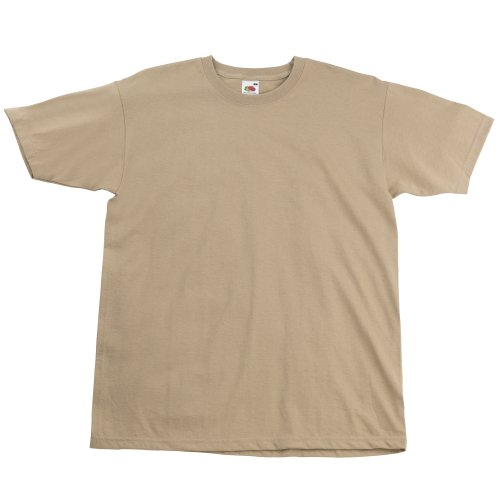 Fruit of the Loom - Camiseta Básica de Manga Corta Modelo Valueweight - Hombres (S/Caqui) Fruit of the Loom - Camiseta Básica de Manga Corta Modelo Valueweight - Hombres (S/Caqui)