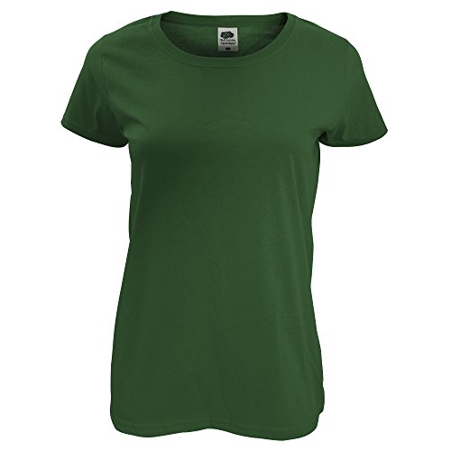 Fruit of the Loom - Camiseta de Manga Corta Ajustada Modelo Lady-Fit Original para Mujer (Mediana (M)) (Azul eléctrico)