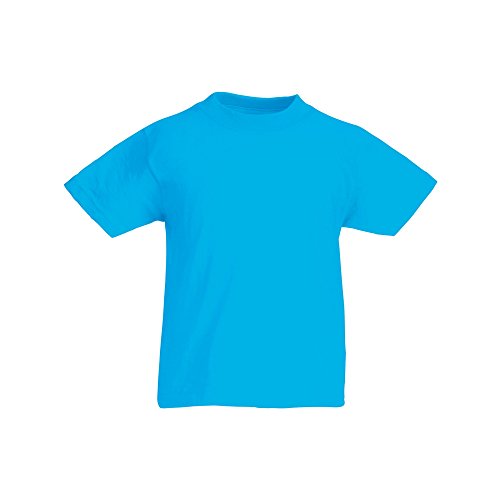 Fruit of the Loom - Camiseta de Manga Corta Original niños (9-11 años/Azul eléctrico)