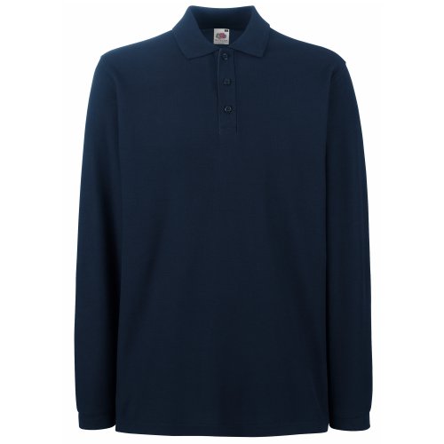 Fruit of the Loom - Polo de Manga Larga para Hombre (Talla L), Color Azul Marino Fruit of the Loom - Polo de Manga Larga para Hombre (Talla L), Color Azul Marino