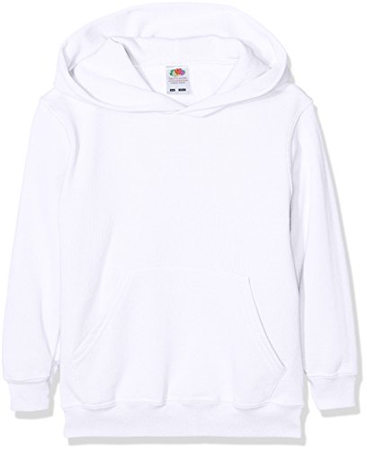 Fruit Of The Loom SS026B, Sudadera con Capucha para Niños, Blanco (White), 7-8 años (Talla del fabricante: 128 ) Fruit Of The Loom SS026B, Sudadera con Capucha para Niños, Blanco (White), 7-8 años (Talla del fabricante: 128 )