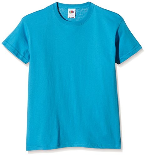 Fruit of the Loom SS132B, Camiseta para Niños, Azul (Azure Blue), 9-11 años (Talla del fabricante 140)
