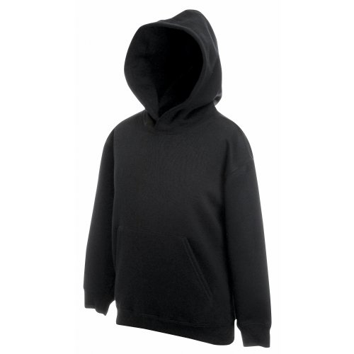 Fruit of the Loom - Sudadera clásica con capucha para niños, unisex, sin cremallera Negro negro 9 años