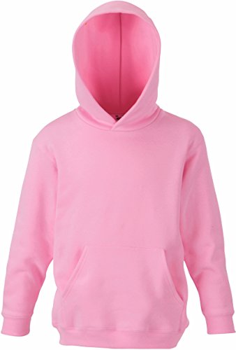 Fruit of the Loom - Sudadera clásica con capucha para niños, unisex, sin cremallera Rosa rosa claro 12 años