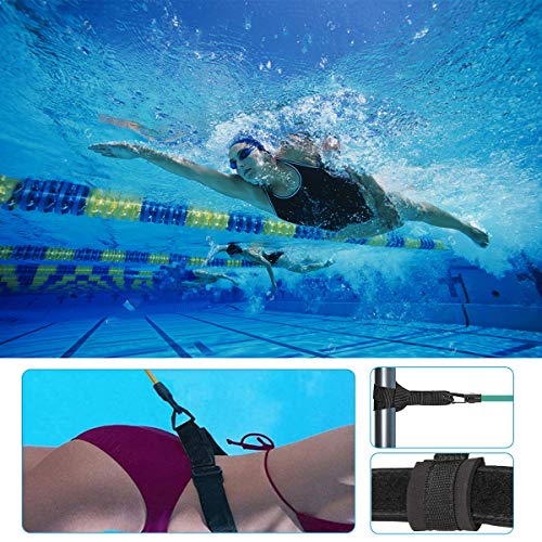 Frusde Cinturón de Natación, Exteriores Cinturón de Resistencia para Natación, Cinturón de Entrenamiento de Natación, Ajustable Cuerda Elástica Duradera para Entrenamiento de Piscina Frusde Cinturón de Natación, Exteriores Cinturón de Resistencia para Natación, Cinturón de Entrenamiento de Natación, Ajustable Cuerda Elástica Duradera para Entrenamiento de Piscina