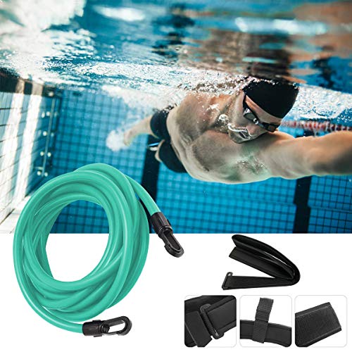 Frusde Cinturón de Natación, Exteriores Cinturón de Resistencia para Natación, Cinturón de Entrenamiento de Natación, Ajustable Cuerda Elástica Duradera para Entrenamiento de Piscina